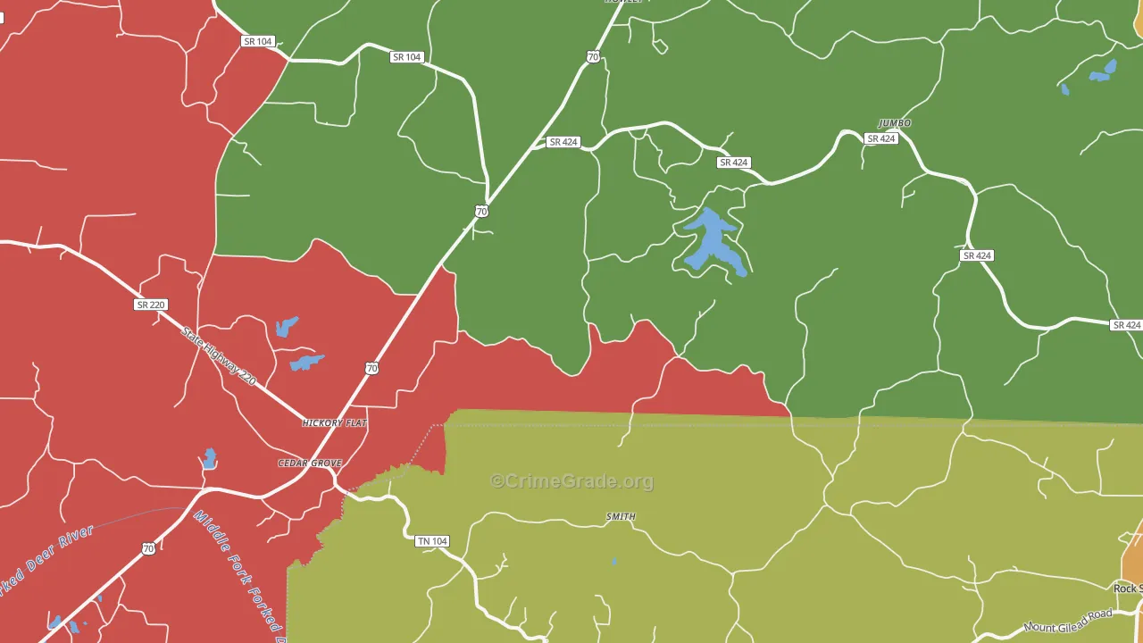 38321, TN Map of Drug-Related Crime Rates