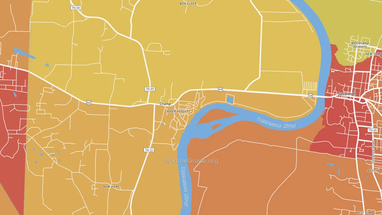 38327, TN Map of Drug-Related Crime Rates