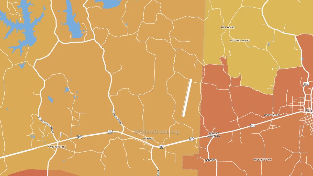 38328, TN Map of Drug-Related Crime Rates