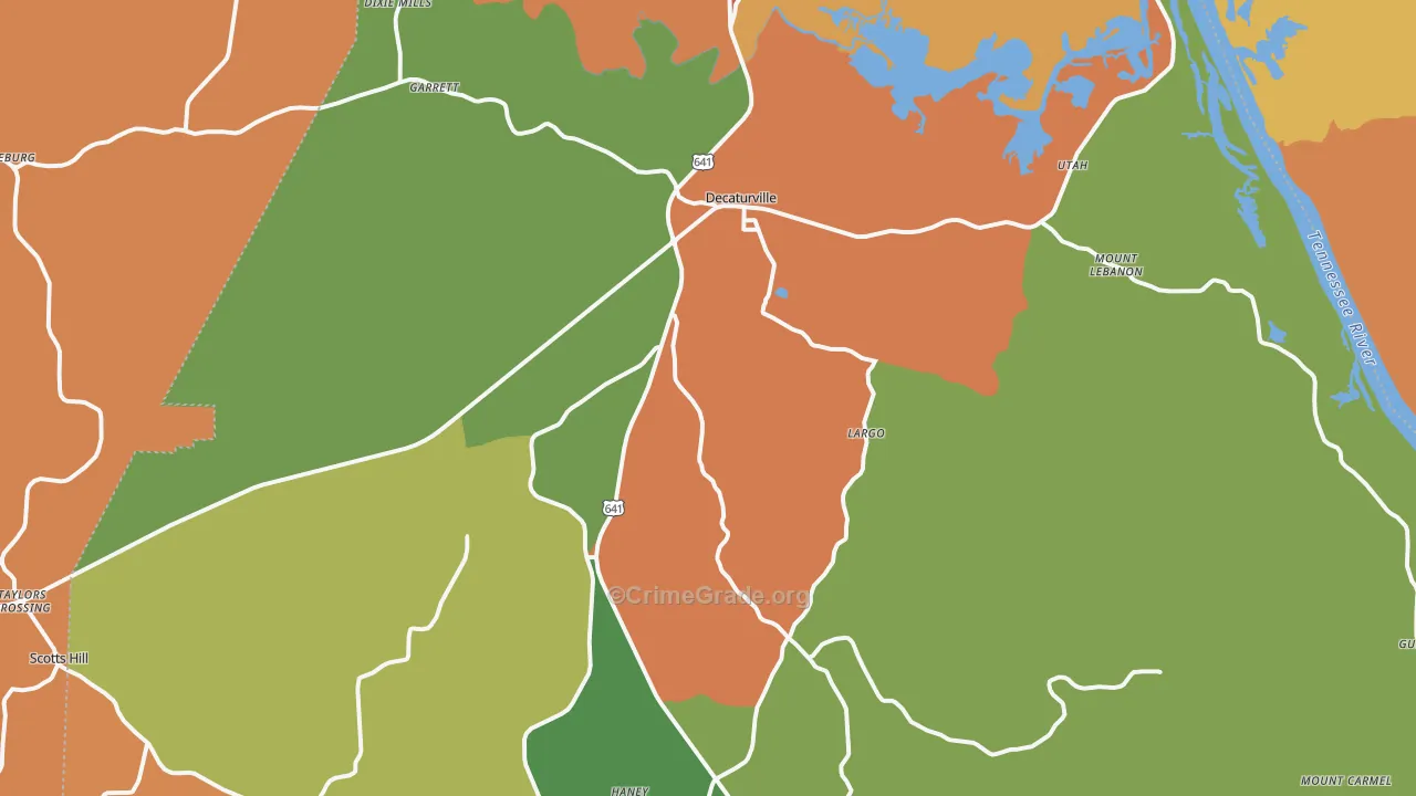 38329, TN Map of Drug-Related Crime Rates