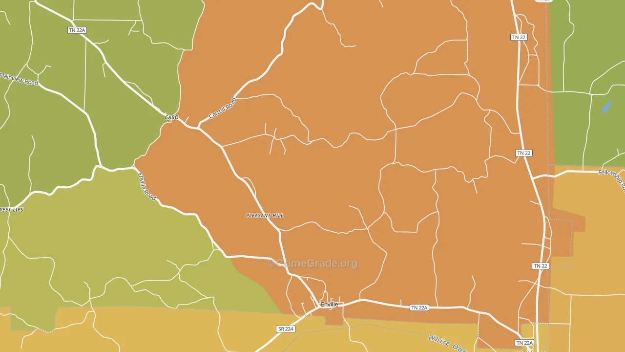 38332, TN Map of Drug-Related Crime Rates