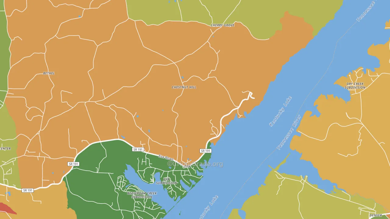 38333, TN Map of Drug-Related Crime Rates