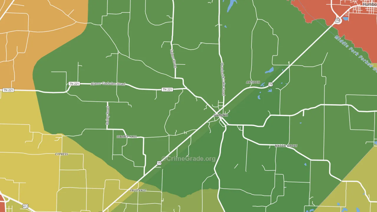 38337, TN Map of Drug-Related Crime Rates