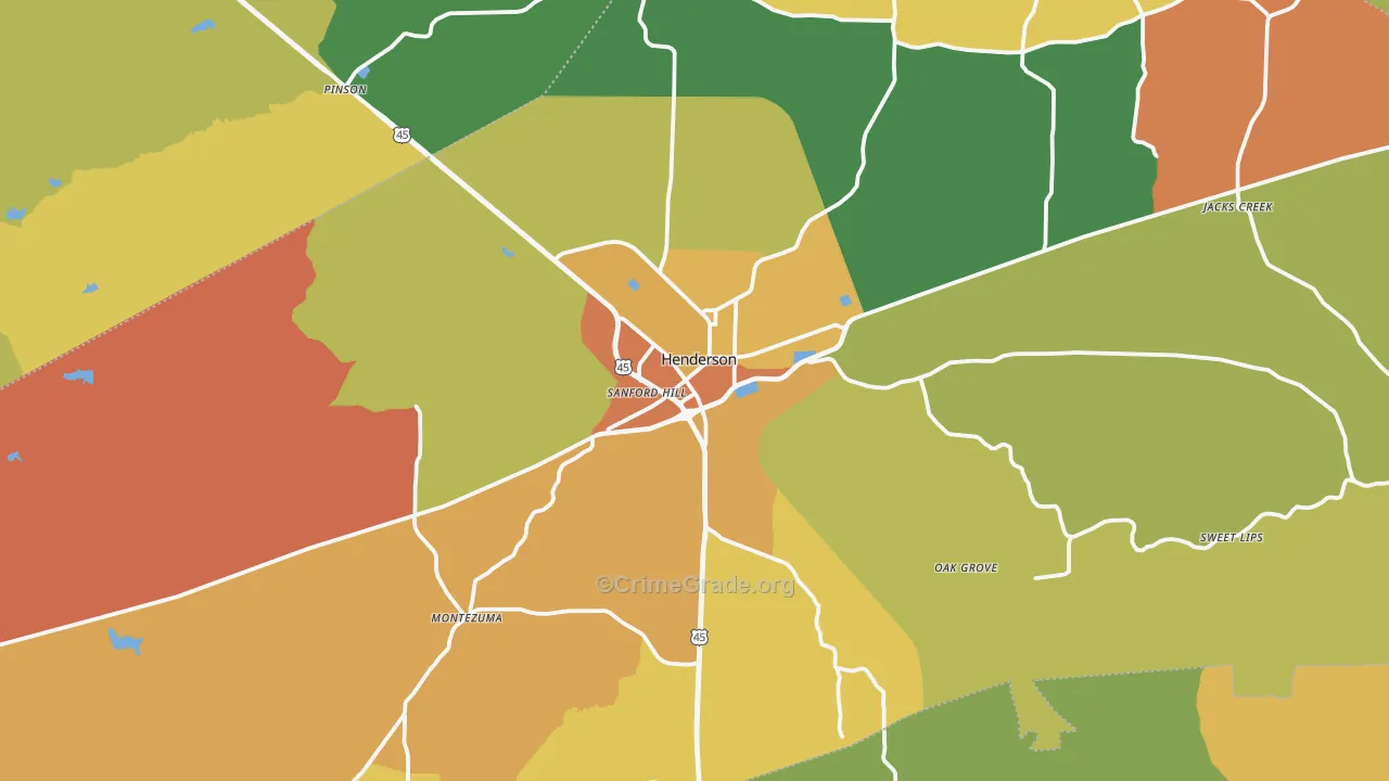 38340, TN Map of Drug-Related Crime Rates