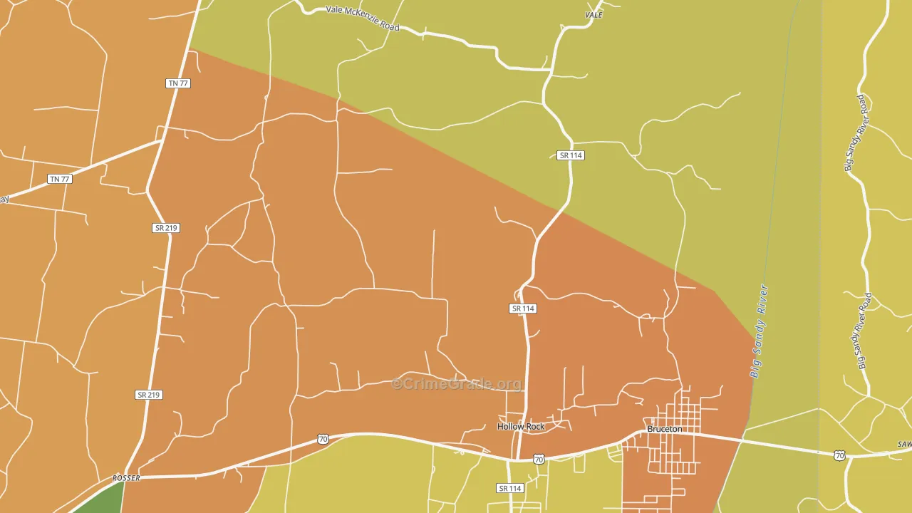 38342, TN Map of Drug-Related Crime Rates