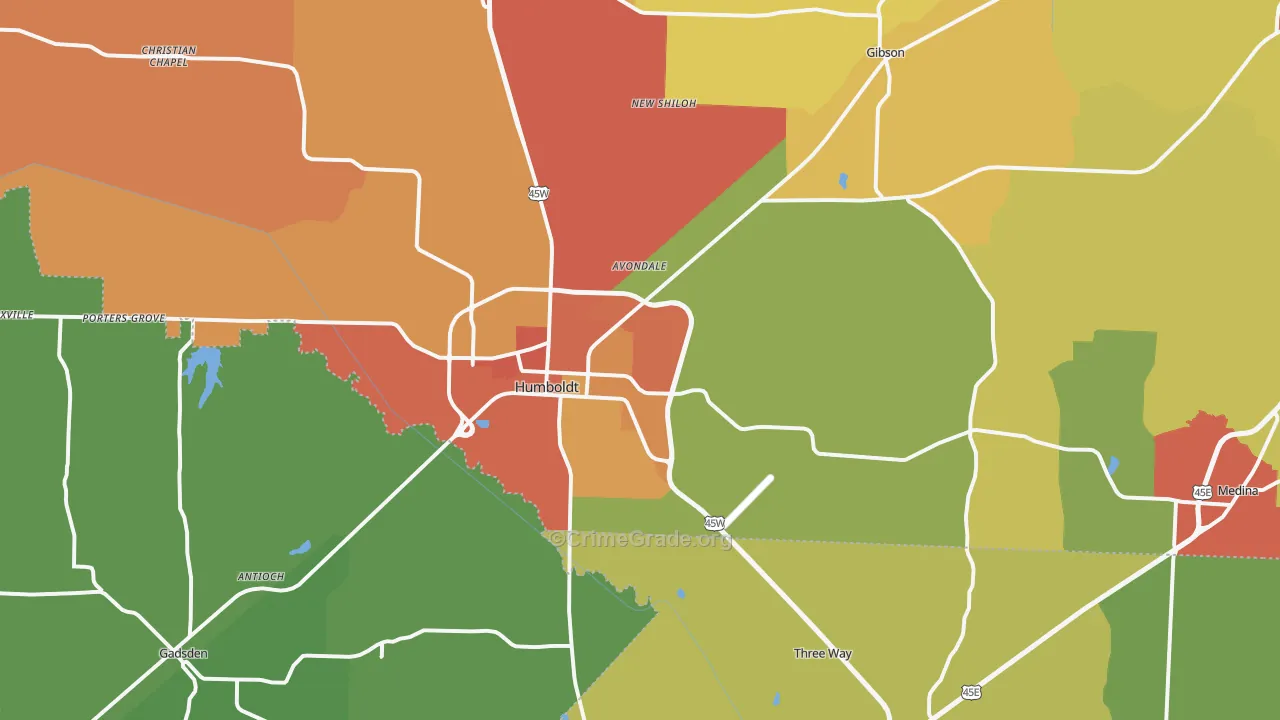 38343, TN Map of Drug-Related Crime Rates