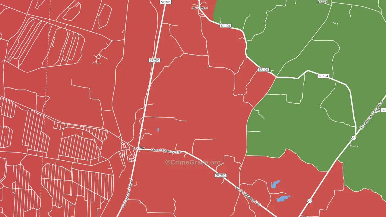 38348, TN Map of Drug-Related Crime Rates