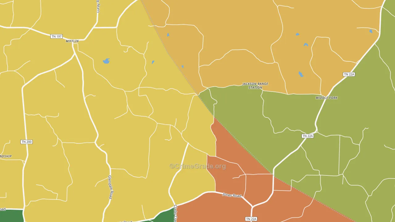 38352, TN Map of Drug-Related Crime Rates