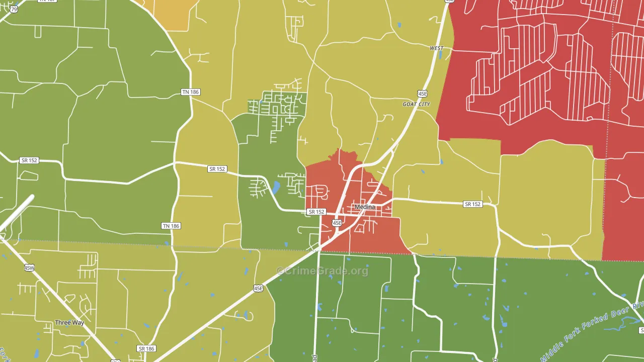 38355, TN Map of Drug-Related Crime Rates