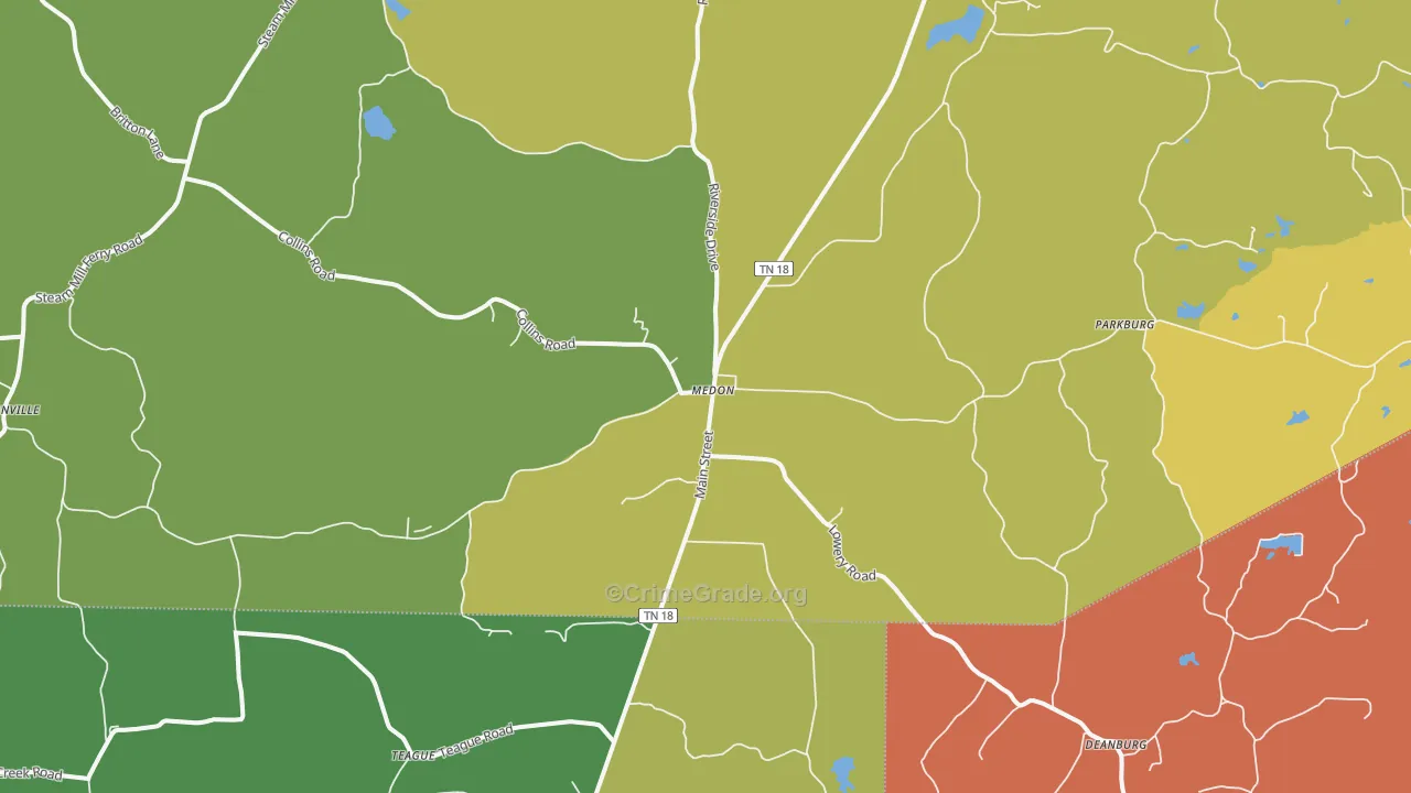 38356, TN Map of Drug-Related Crime Rates