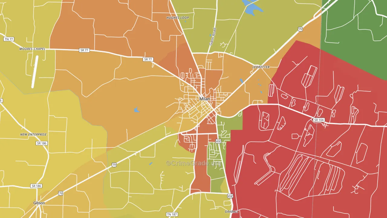 38358, TN Map of Drug-Related Crime Rates