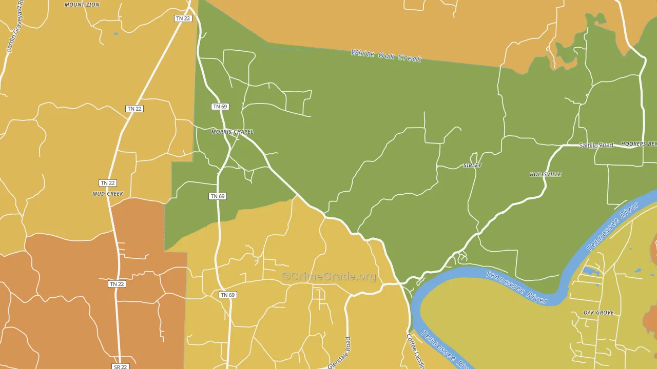 38361, TN Map of Drug-Related Crime Rates