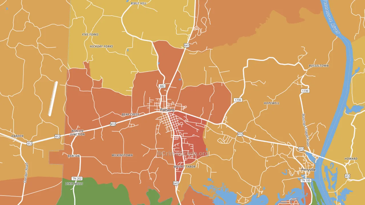 38363, TN Map of Drug-Related Crime Rates