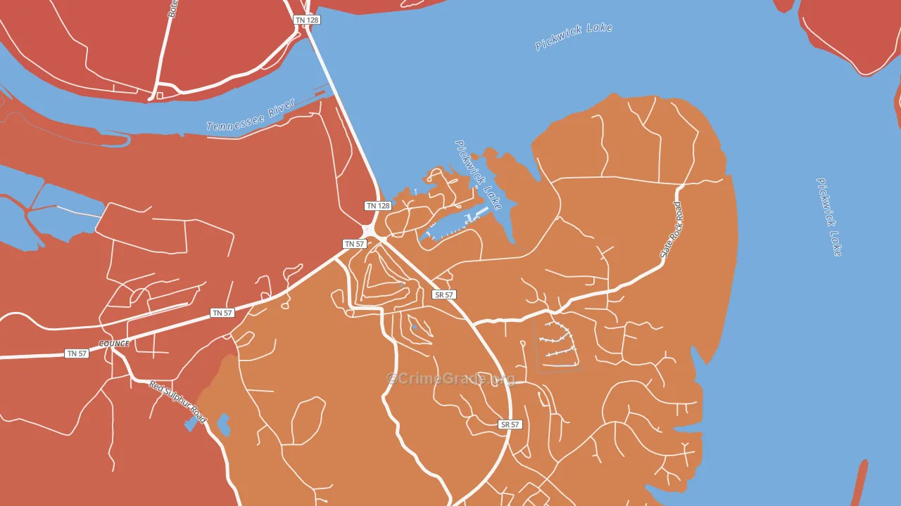 38365, TN Map of Drug-Related Crime Rates