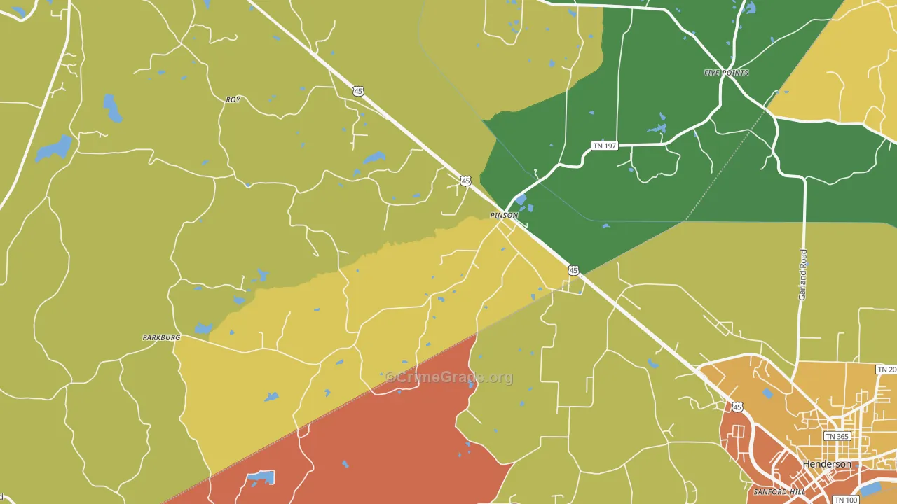 38366, TN Map of Drug-Related Crime Rates