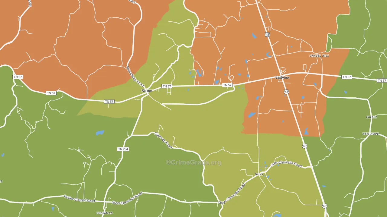 38367, TN Map of Drug-Related Crime Rates