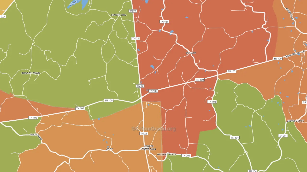 38368, TN Map of Drug-Related Crime Rates