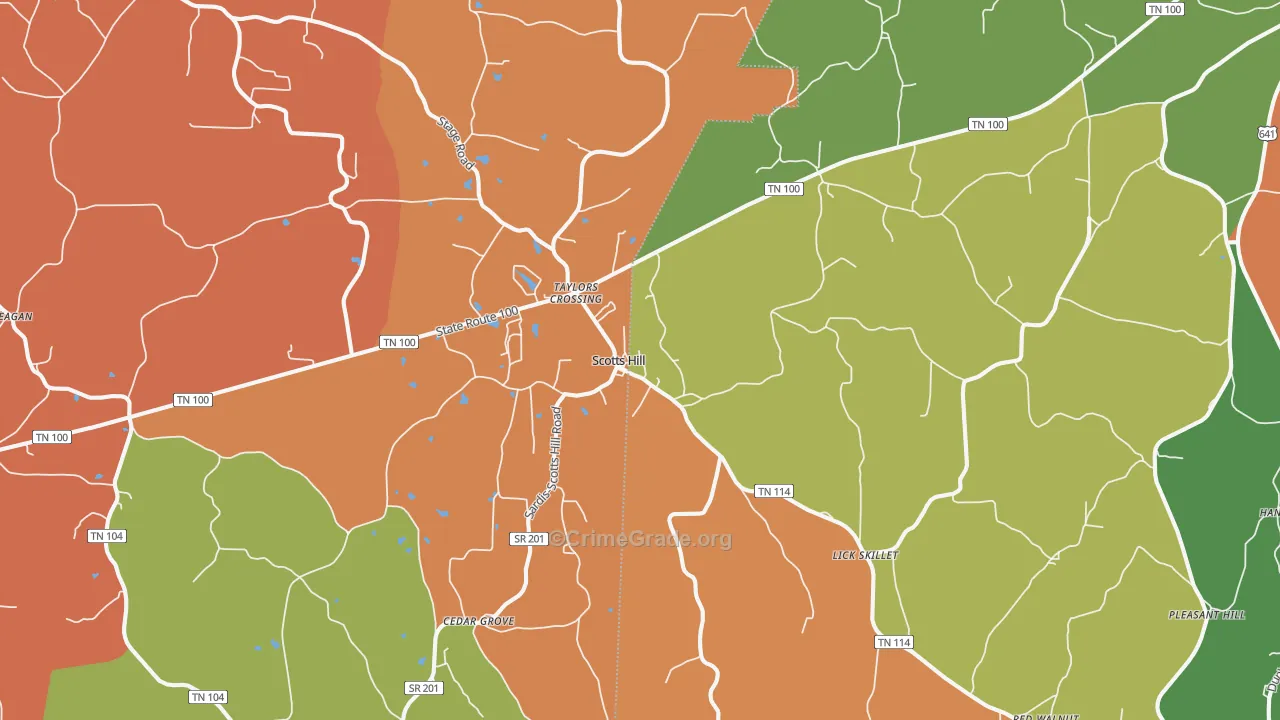 38374, TN Map of Drug-Related Crime Rates