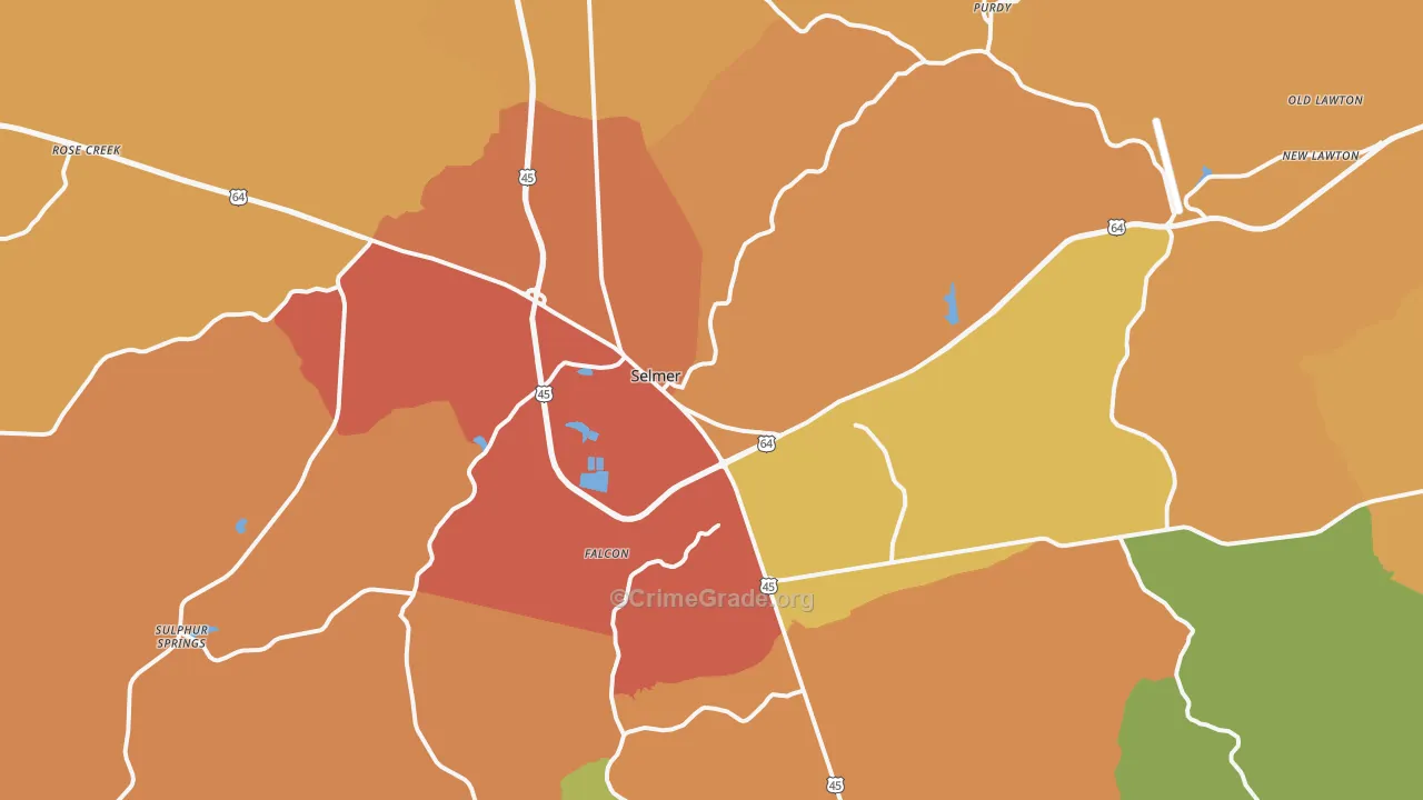 38375, TN Map of Drug-Related Crime Rates