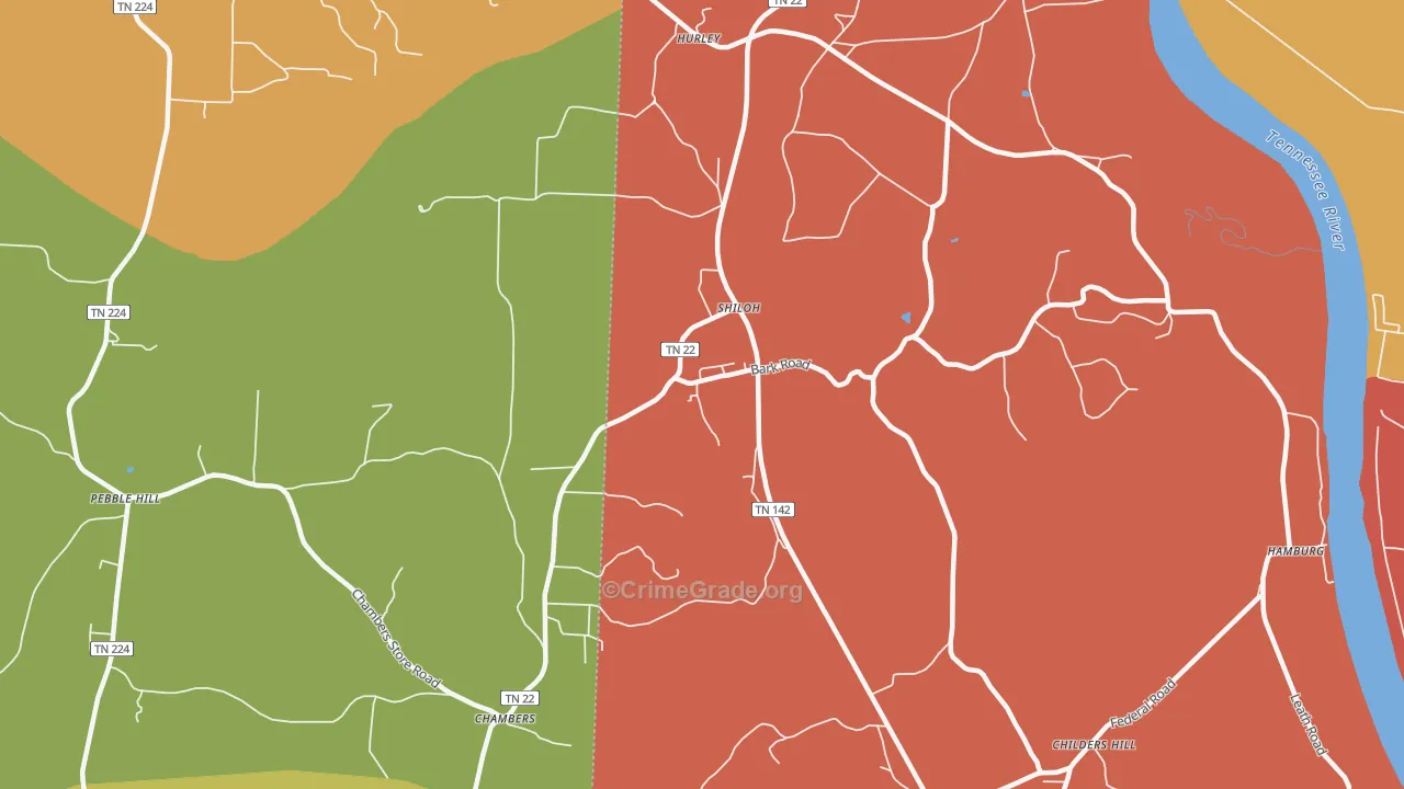 38376, TN Map of Drug-Related Crime Rates
