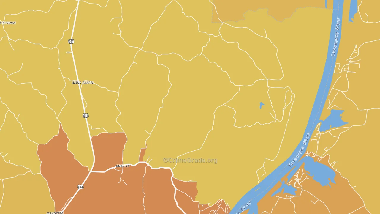 38380, TN Map of Drug-Related Crime Rates