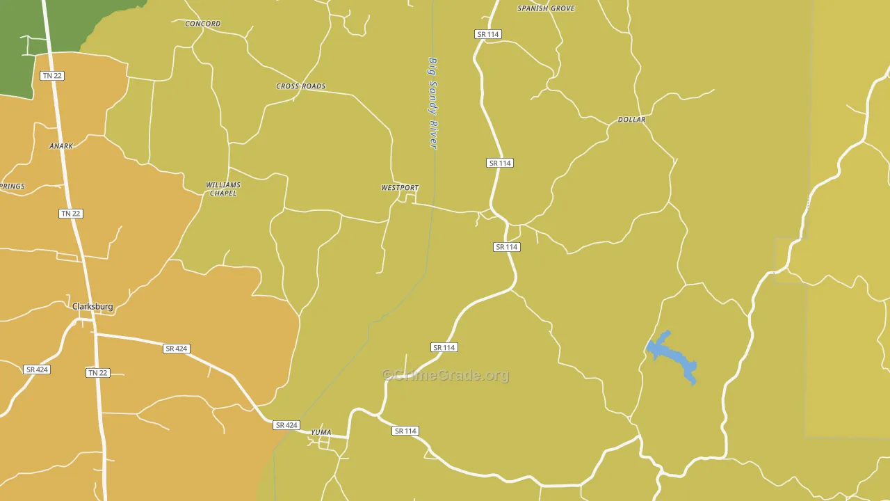 38387, TN Map of Drug-Related Crime Rates