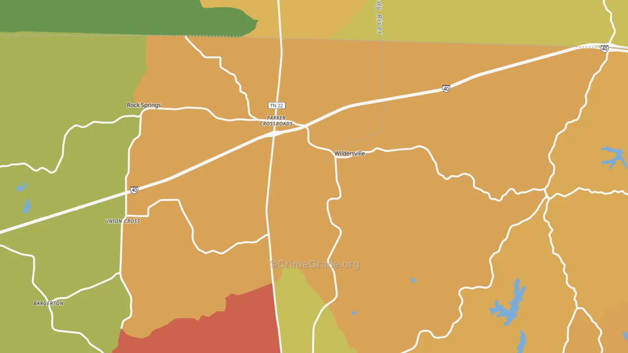 38388, TN Map of Drug-Related Crime Rates