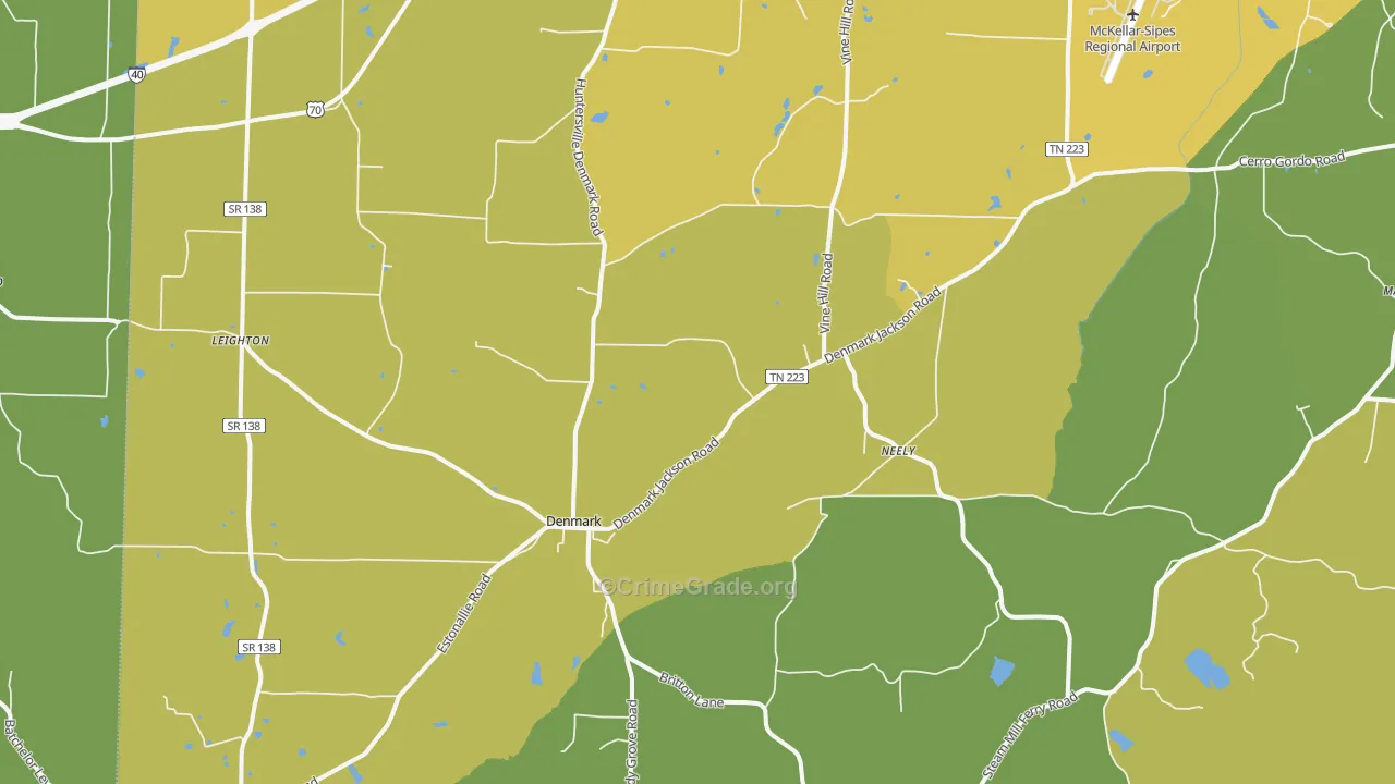 38391, TN Map of Drug-Related Crime Rates