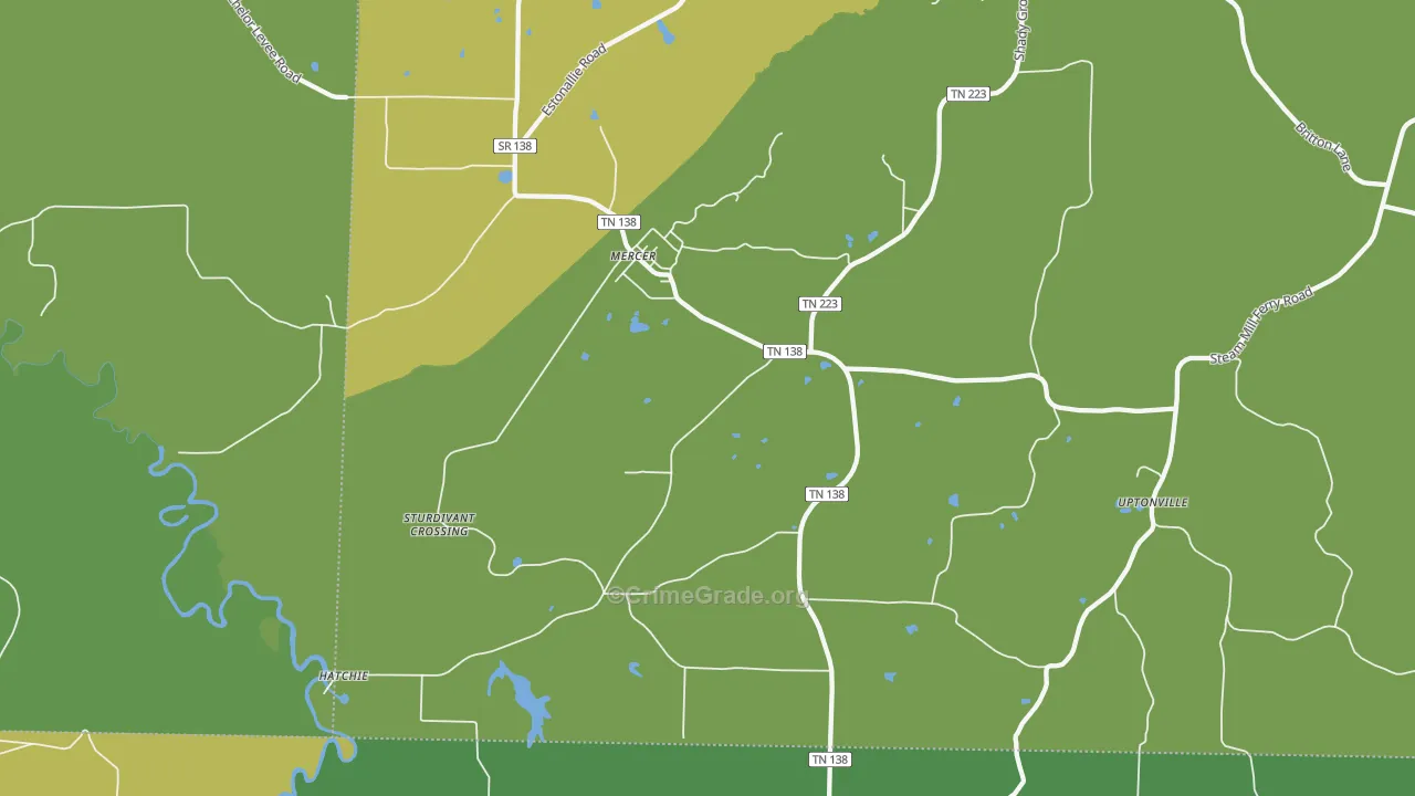 38392, TN Map of Drug-Related Crime Rates