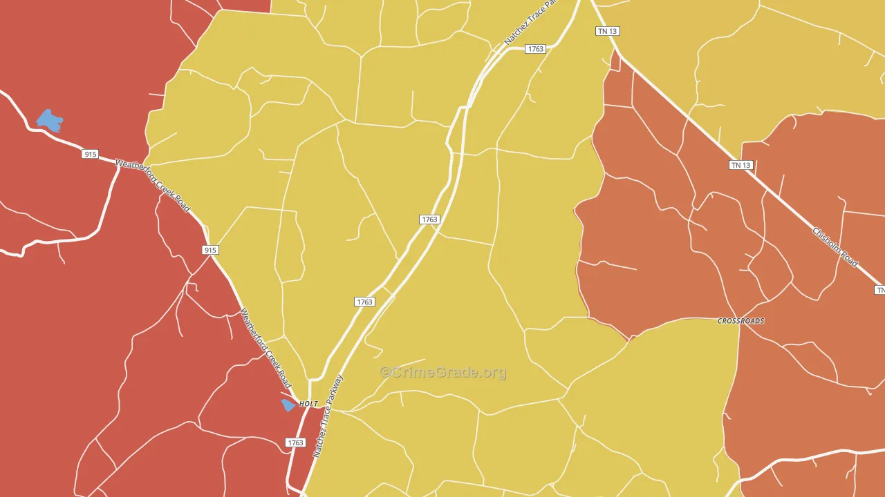 38452, TN Map of Drug-Related Crime Rates