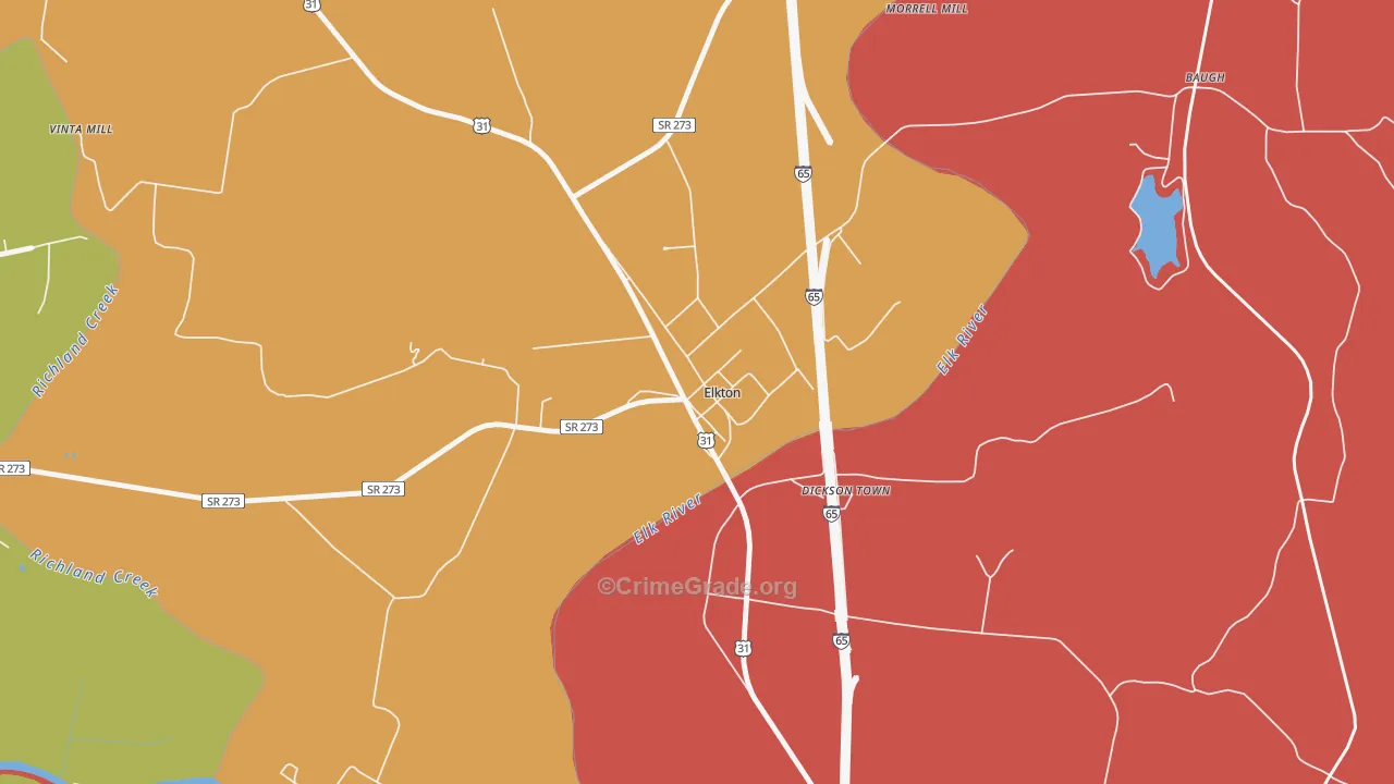 38455, TN Map of Drug-Related Crime Rates