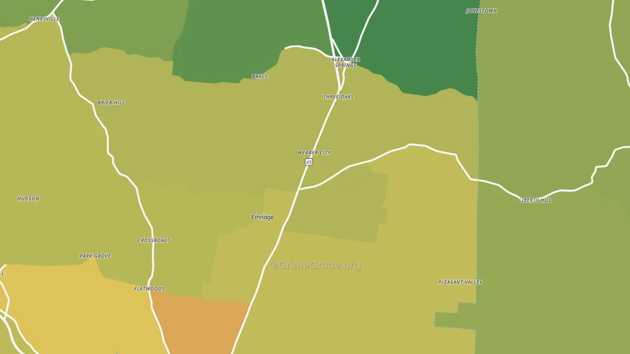 38456, TN Map of Drug-Related Crime Rates