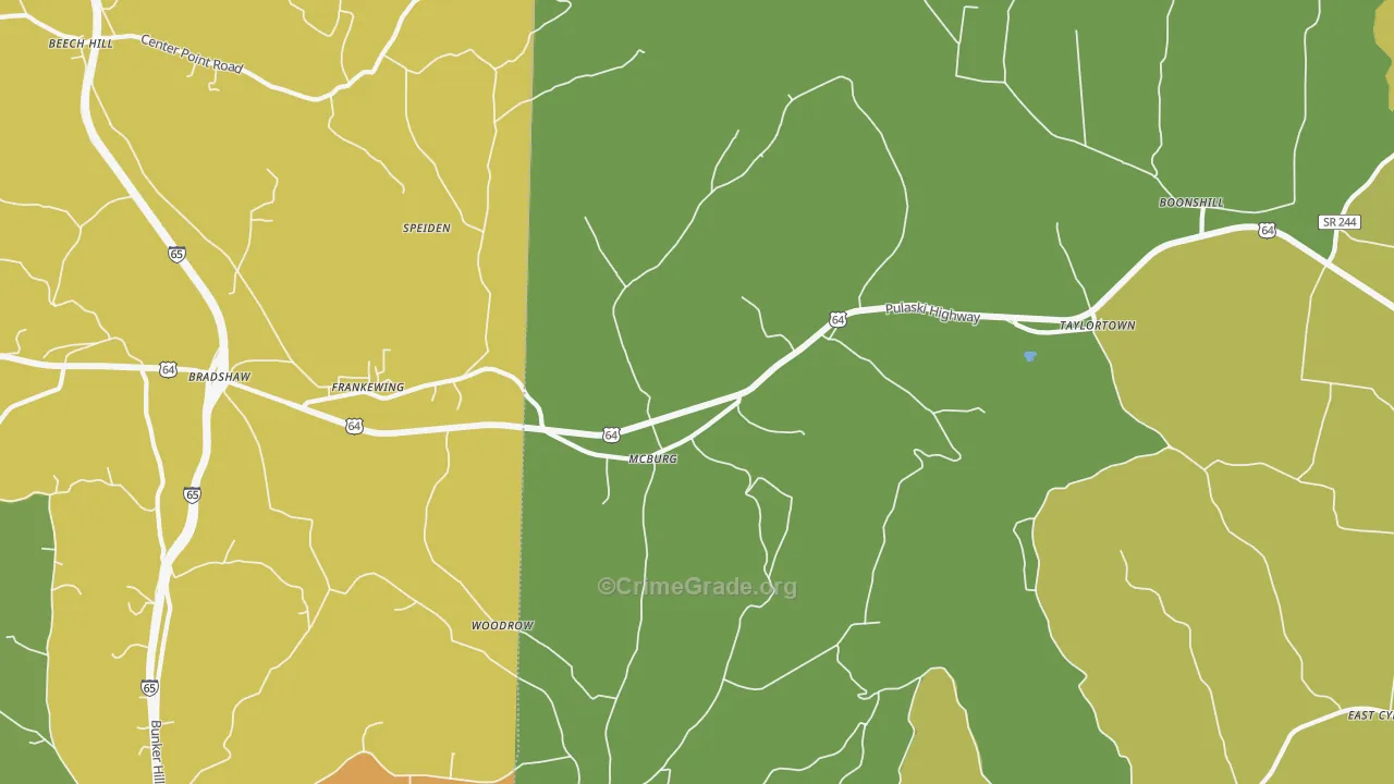 38459, TN Map of Drug-Related Crime Rates