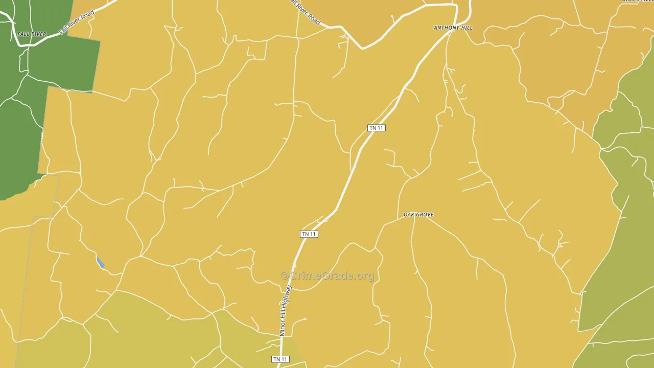 38460, TN Map of Drug-Related Crime Rates