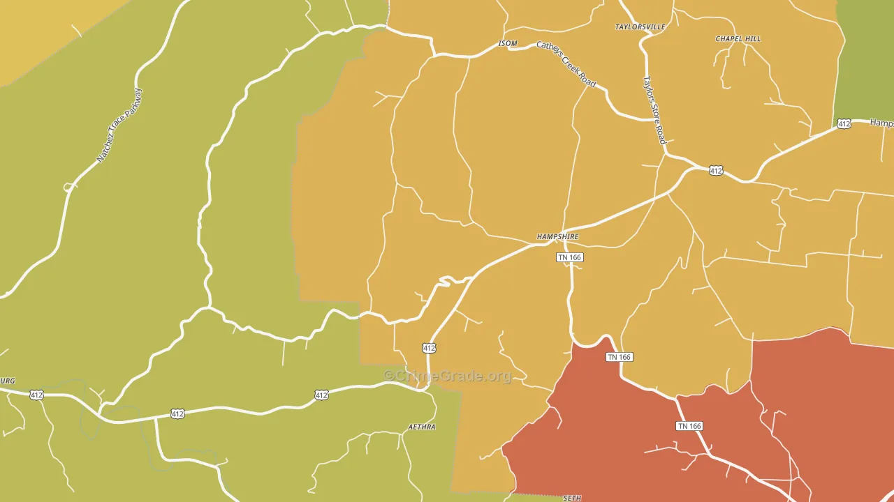 38461, TN Map of Drug-Related Crime Rates