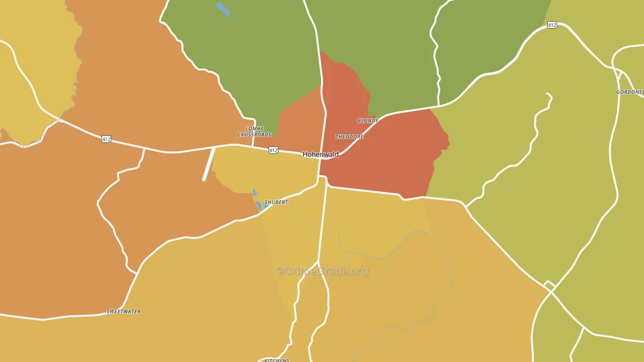 38462, TN Map of Drug-Related Crime Rates