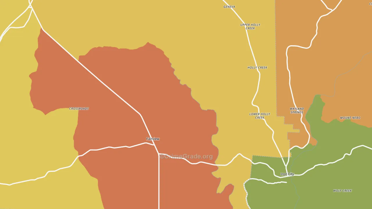 38463, TN Map of Drug-Related Crime Rates