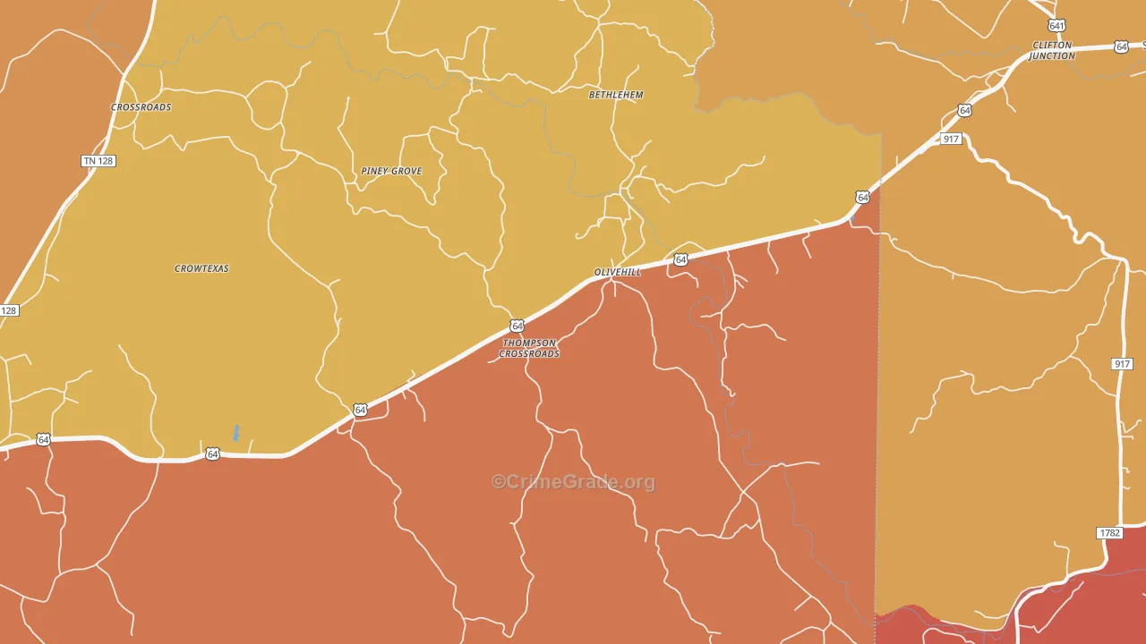 38475, TN Map of Drug-Related Crime Rates