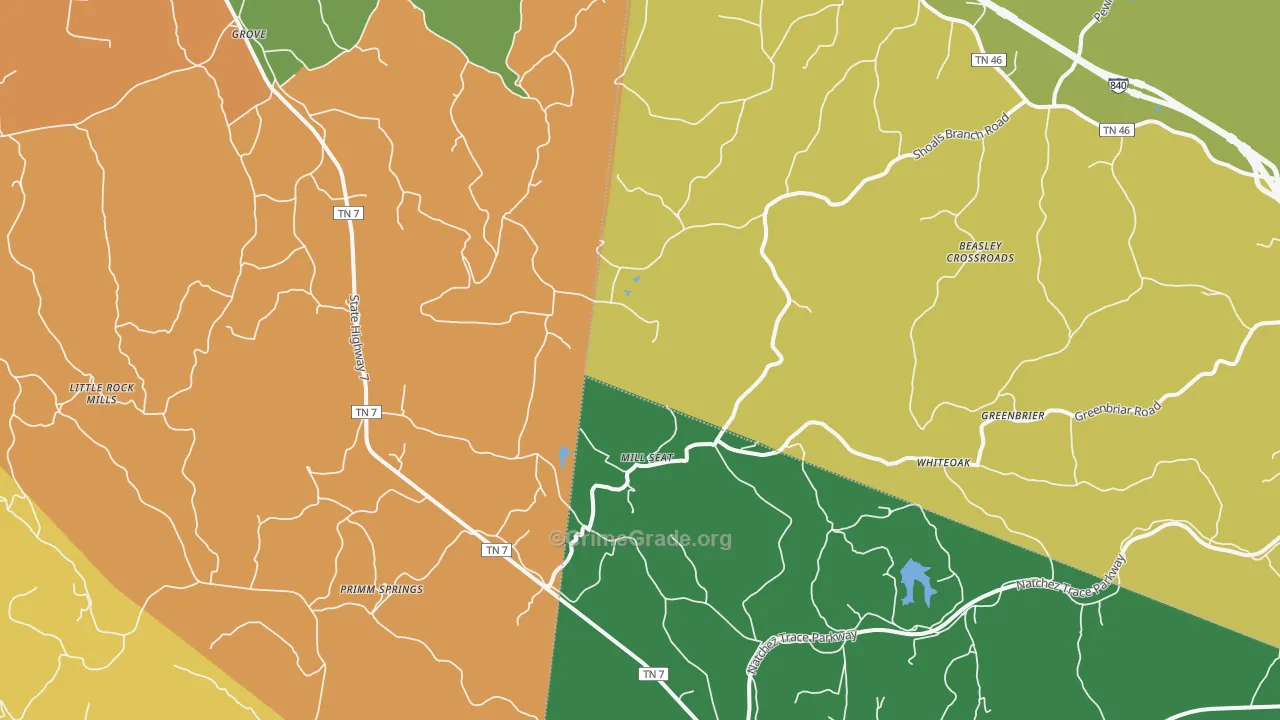 38476, TN Map of Drug-Related Crime Rates