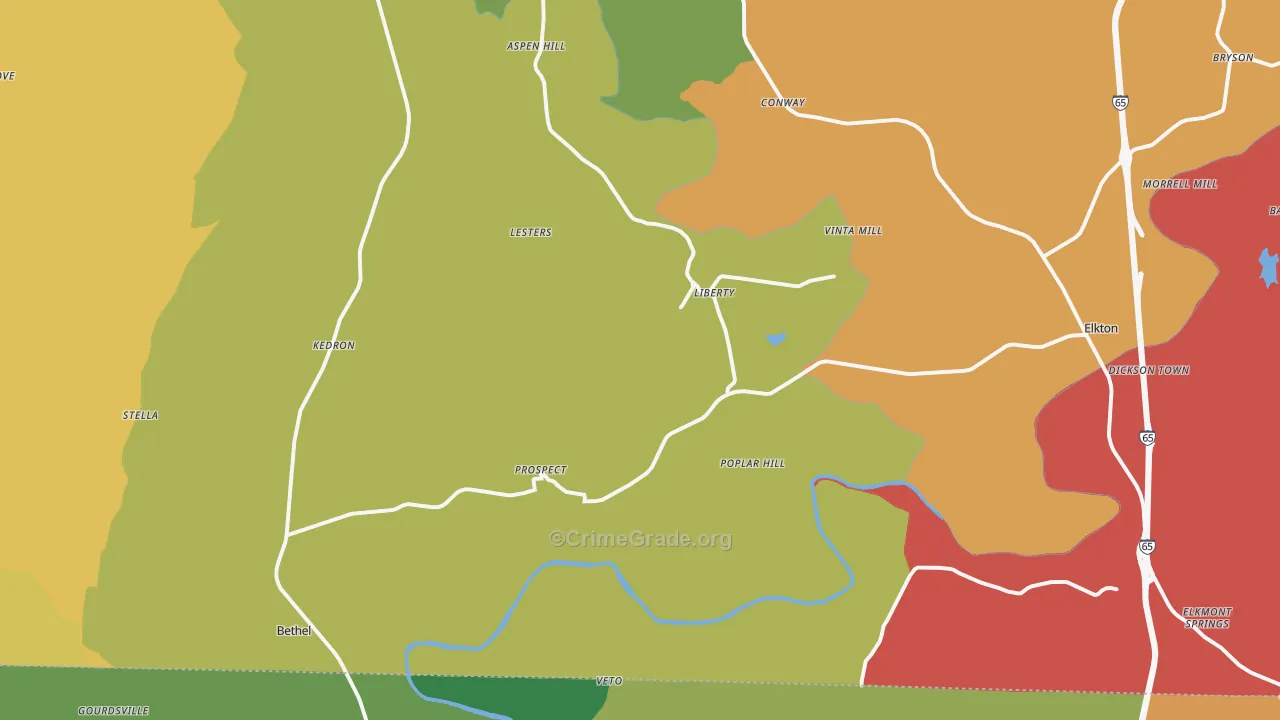 38477, TN Map of Drug-Related Crime Rates