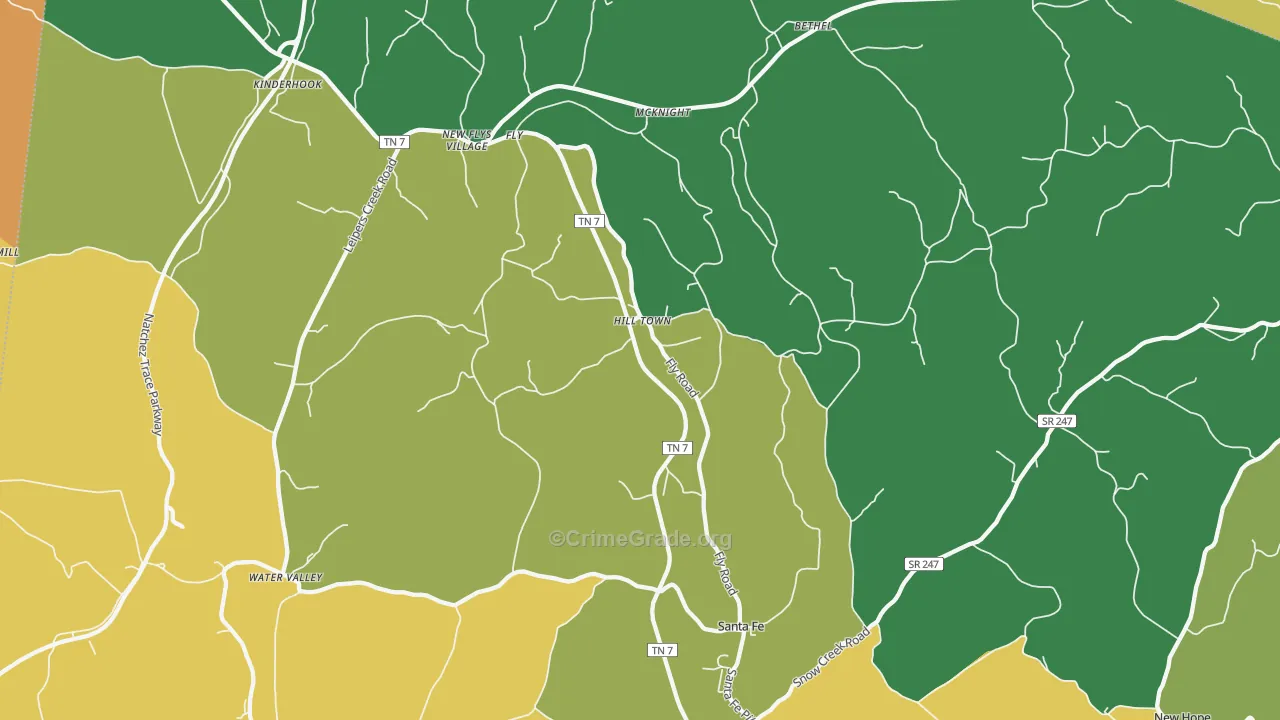 38482, TN Map of Drug-Related Crime Rates