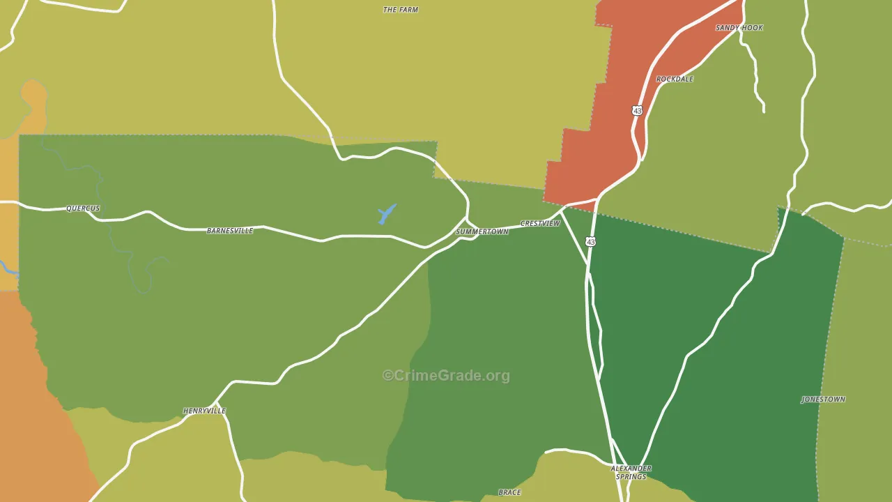 38483, TN Map of Drug-Related Crime Rates