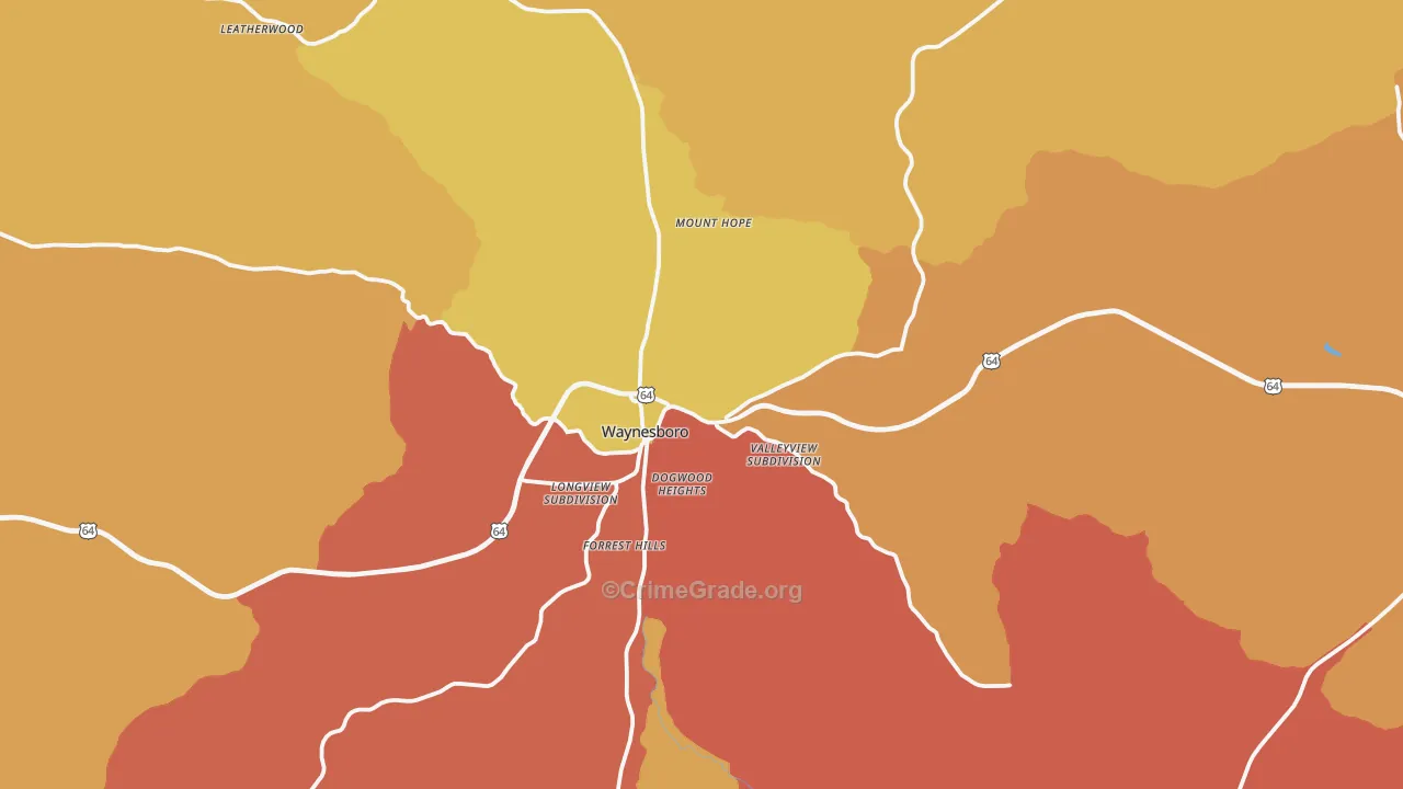 38485, TN Map of Drug-Related Crime Rates