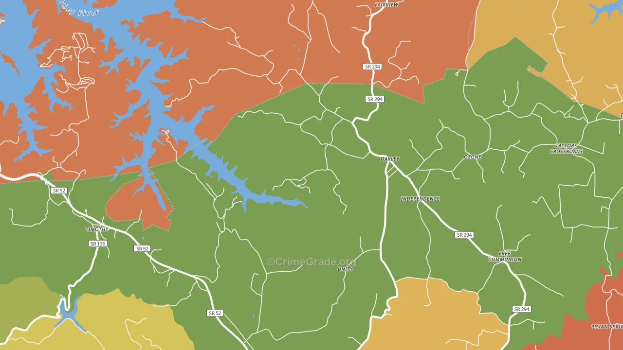 38541, TN Map of Drug-Related Crime Rates