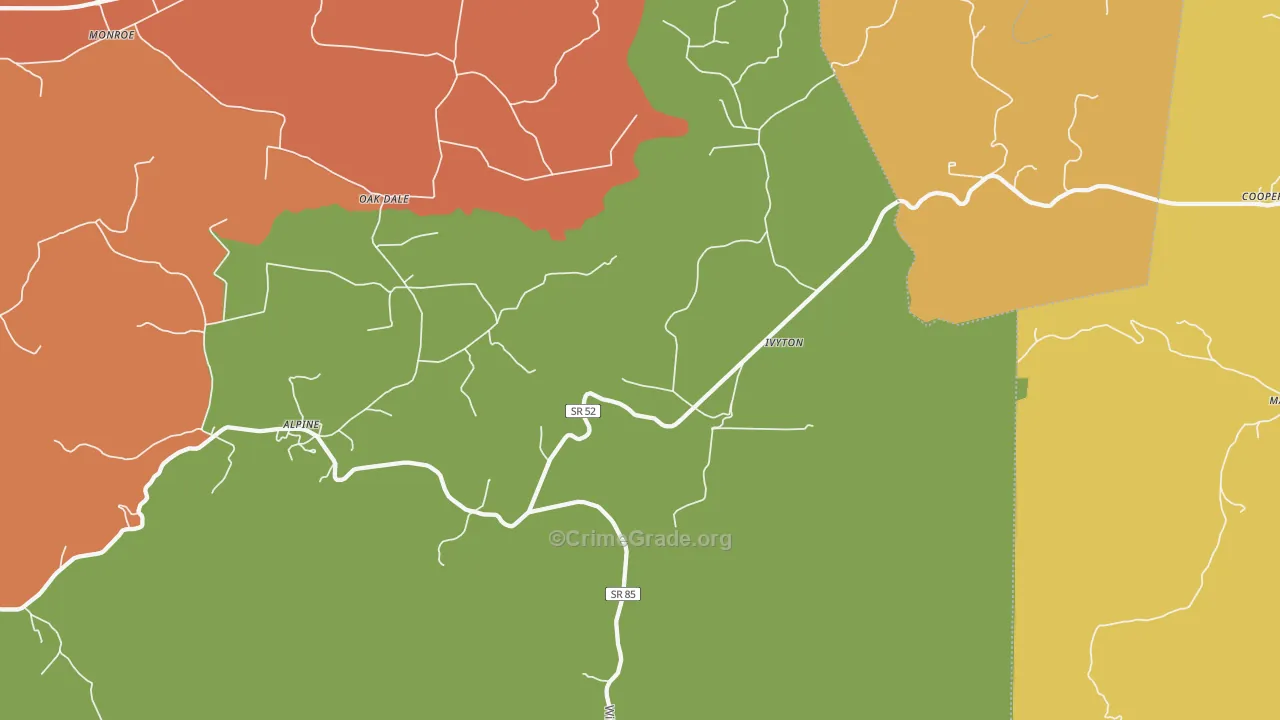 38543, TN Map of Drug-Related Crime Rates