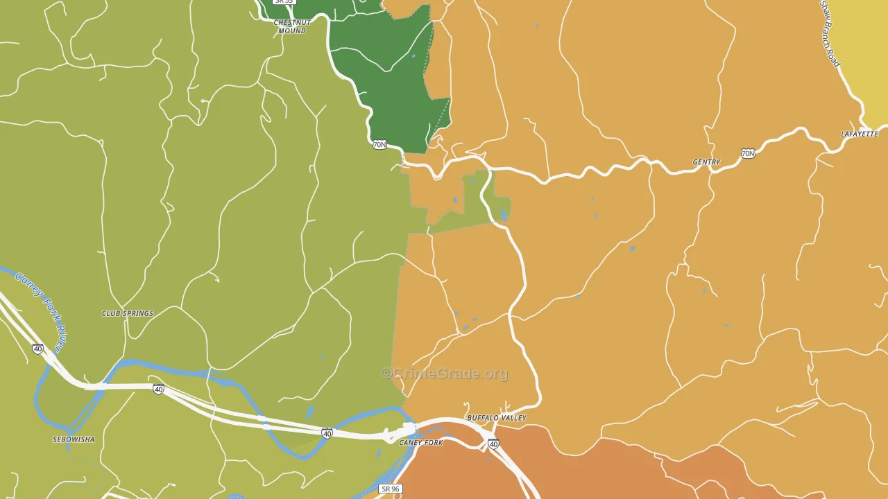 38548, TN Map of Drug-Related Crime Rates
