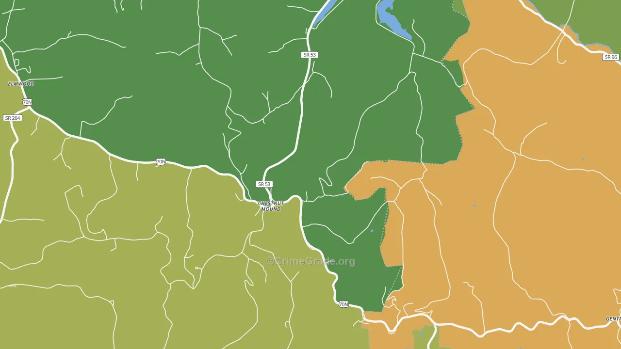 38552, TN Map of Drug-Related Crime Rates