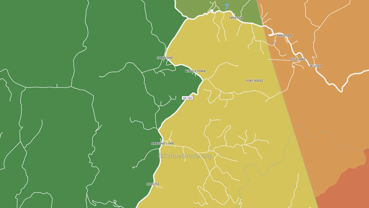 38554, TN Map of Drug-Related Crime Rates