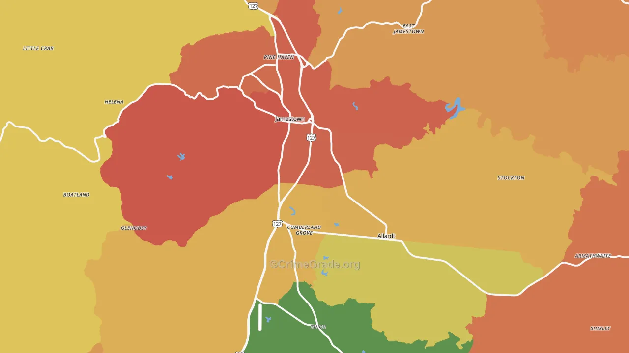 38556, TN Map of Drug-Related Crime Rates