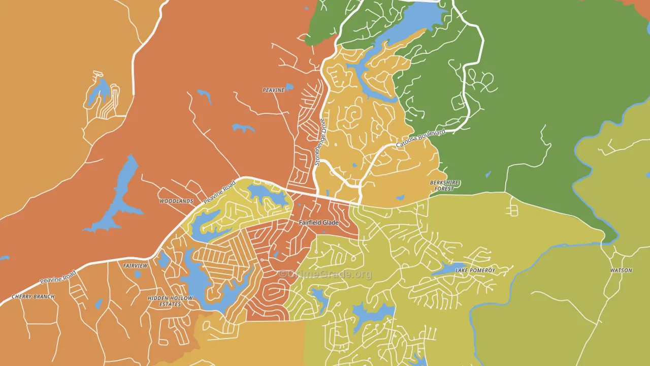 38558, TN Map of Drug-Related Crime Rates